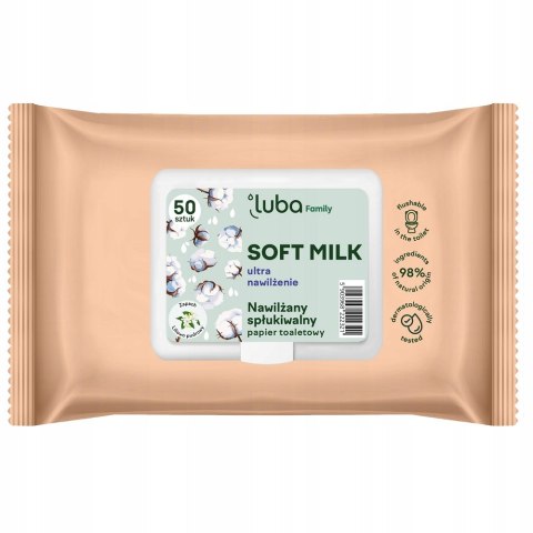 Luba Family Soft Milk nawilżany papier toaletowy 50szt Luba Family Soft Milk nawilżany papier toaletowy 50szt