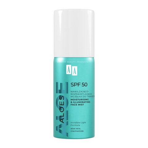 AA Aloes nawilżająco-rozświetlająca mgiełka do twarzy SPF50 100ml AA Aloes nawilżająco-rozświetlająca mgiełka do twarzy SPF50 100ml