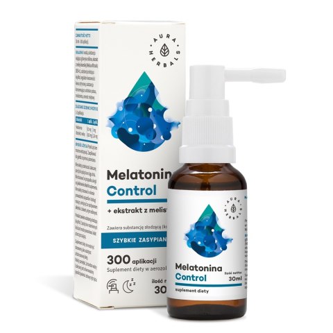 Aura Herbals Melatonina Control + Melisa suplement diety w aerozolu 30ml Aura Herbals Melatonina Control + Melisa suplement diety w aerozolu 30ml