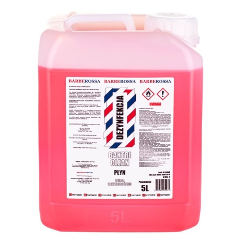 Barberossa Baktri Clean Płyn do Dezynfekcji Narzędzi Fryzjerskich i Rąk 5L Barberossa Baktri Clean Płyn do Dezynfekcji Narzędzi Fryzjerskich i Rąk 5L