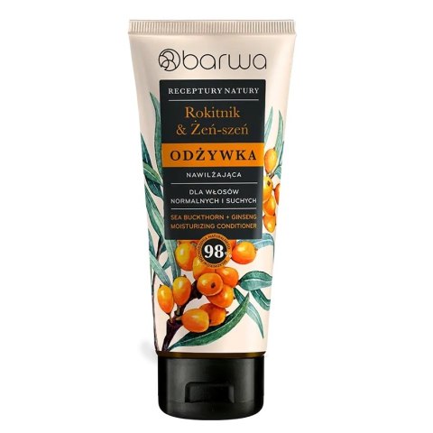 Barwa Receptury Natury nawilżająca odżywka do włosów Rokitnik + Żeń-szeń 200ml Barwa Receptury Natury nawilżająca odżywka do włosów Rokitnik + Żeń-szeń 200ml