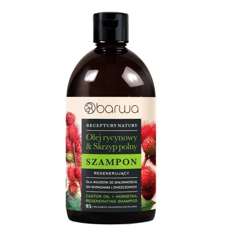 Barwa Receptury Natury regenerujący szampon do włosów Olej rycynowy + Skrzyp polny 380ml Barwa Receptury Natury regenerujący szampon do włosów Olej rycynowy + Skrzyp polny 380ml