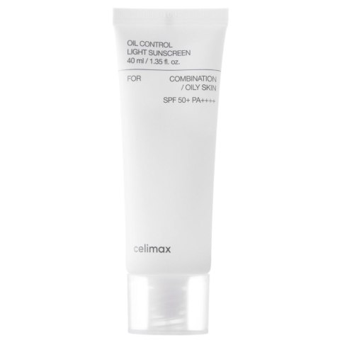 Celimax Oil Control Light Sunscreen lekki krem przeciwsłoneczny SPF50+ PA++++ 40ml Celimax Oil Control Light Sunscreen lekki krem przeciwsłoneczny SPF50+ PA++++ 40ml