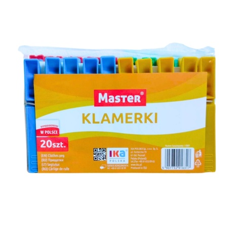 Master Klamerki Plastikowe do Wieszania Ubrań 20szt Master Klamerki Plastikowe do Wieszania Ubrań 20szt