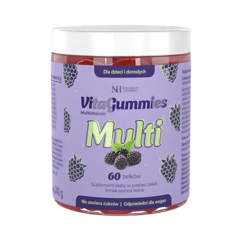 Noble Health VitaGummies Multivitamin suplement diety w postaci żelek o smaku Owoców Leśnych 60 żelków