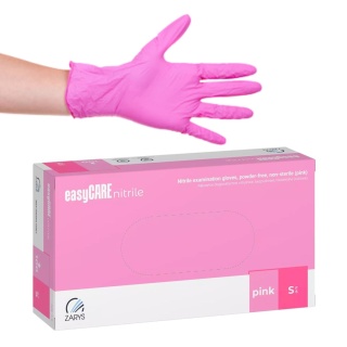 Zarys easyCare Rękawiczki Nitrylowe Różowe S 100szt