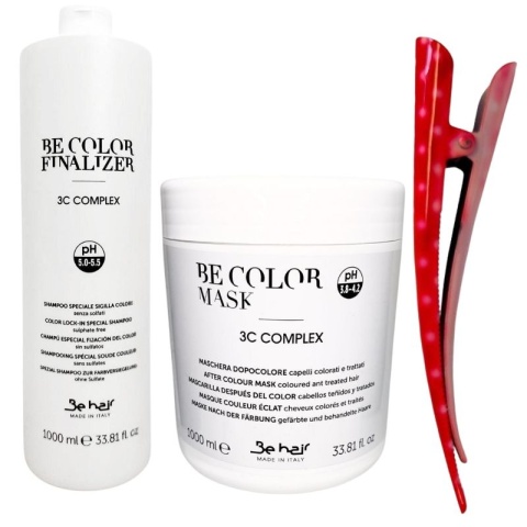Be Color Maska do włosów farbowanych 1000ml + Be Color Szampon finalizer z kawiorem i keratyną po koloryzacji 1000ml