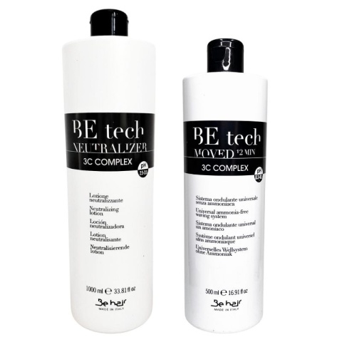 Be Hair Be Tech zestaw do trwałej ondulacji płyn 500ml + neutralizator 1000ml Be Hair Be Tech zestaw do trwałej ondulacji płyn 500ml + neutralizator 1000ml