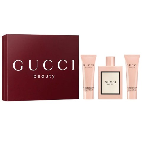 Gucci Bloom zestaw woda perfumowana spray 100ml + balsam do ciała 50ml + żel pod prysznic 50ml