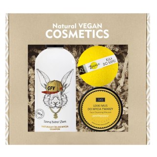 LaQ Ogarnij Się Królik 2w1 szampon i żel do mycia 300ml + mus do mycia twarzy peelingujący 70g + kula do kąpieli Banan 120g