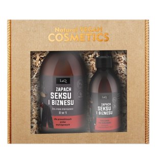 LaQ Zapach Seksu i Biznesu zestaw żel pod prysznic 500ml + balsam po goleniu 150ml