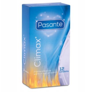 Pasante Climax prążkowane prezerwatywy z efektem rozgrzewającym i z efektem chłodzącym 12szt