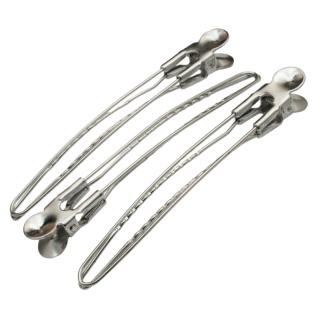 Poniks Klipsy Metalowe Fryzjerskie Do Włosów Duże Srebrne Klamry 6szt 12cm