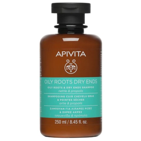 Apivita Oily Roots & Dry Ends Shampoo szampon regulujący przetłuszczanie nasady i odżywiający suche końcówki z pokrzywą i propolisem 250