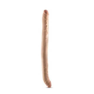 Blush Dr. Skin+ Posable Double Dong dwustronne realistyczne dildo Beige 42cm