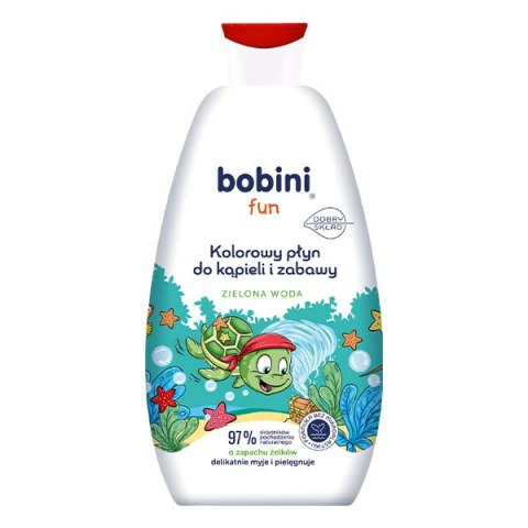 Bobini Fun kolorowy płyn do kapieli i zabawy Zielona Woda 500ml Bobini Fun kolorowy płyn do kapieli i zabawy Zielona Woda 500ml