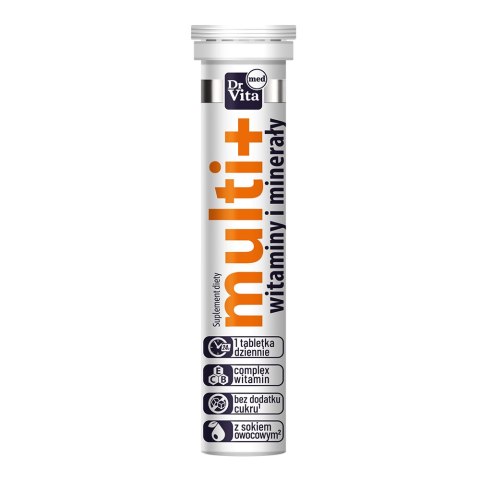 Dr Vita Multi+ Witaminy i Minerały suplement diety 20 tabletek musujących