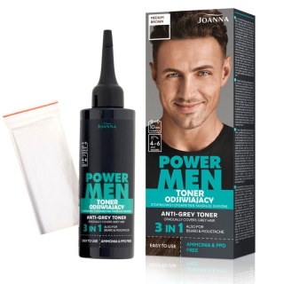 Joanna Power Men Toner Odsiwiacz do Włosów 02 Dark Brown 80g