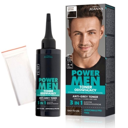 Joanna Power Men Toner Odsiwiacz do Włosów 02 Dark Brown 80g
