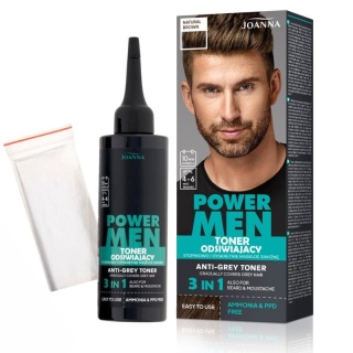 Joanna Power Men Toner Odsiwiacz do Włosów 04 Natural Brown 80g