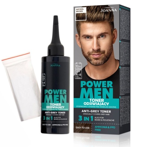 Joanna Power Men Toner Odsiwiacz do Włosów 04 Natural Brown 80g