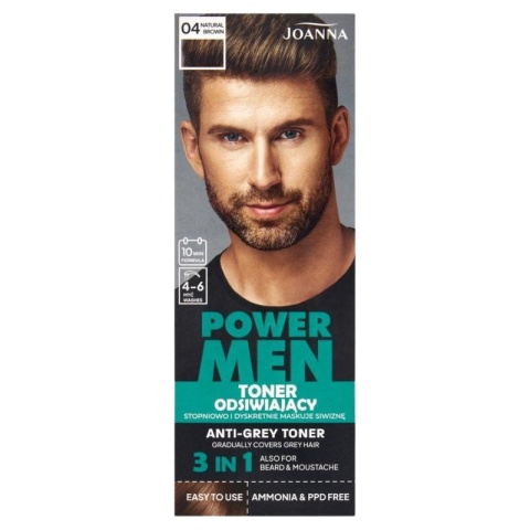 Joanna Power Men Toner Odsiwiacz do Włosów 04 Natural Brown 80g