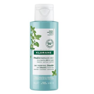 Klorane 3in1 Purifying Powder puder oczyszczający z organiczną miętą i glinką 50g