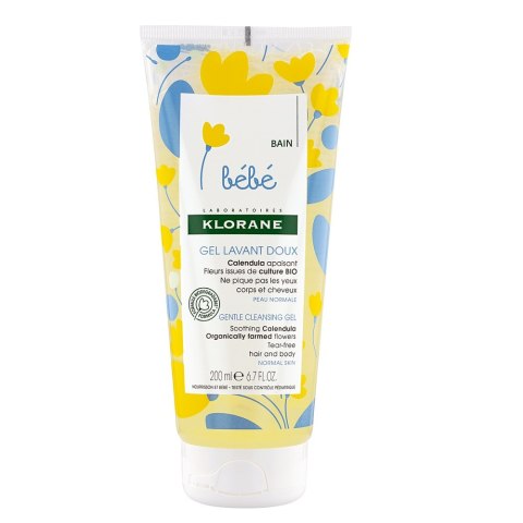 Klorane Bebe Gentle Cleansing Gel delikatny żel do mycia ciała i włosów 200ml