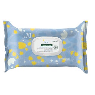 Klorane Bebe Gentle Cleansing Wipes delikatne chusteczki oczyszczające 70szt
