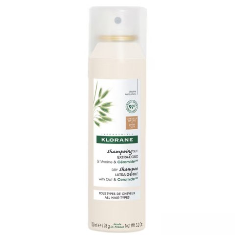 Klorane Ultra-Gentle Dry Shampoo suchy szampon do włosów ciemnych z owsem i ceramide 150ml