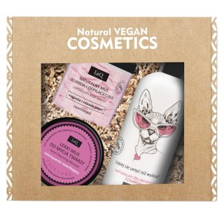 LaQ Ogarnij się Kotka zestaw szampon i żel do mycia 300ml + mus do mycia twarzy Magnolia 40g + mus do mycia i depilacji ciała Magnol