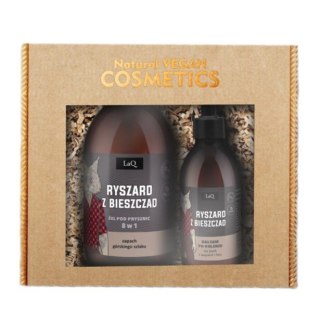 LaQ Ryszard z Bieszczad Czarny Mat zestaw żel pod prysznic 500ml + balsam po goleniu 150ml