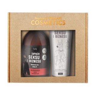 LaQ Zapach Seksu i Biznesu Czarny Mat zestaw żel pod prysznic 500ml + balsam do ciała w tubie 200ml