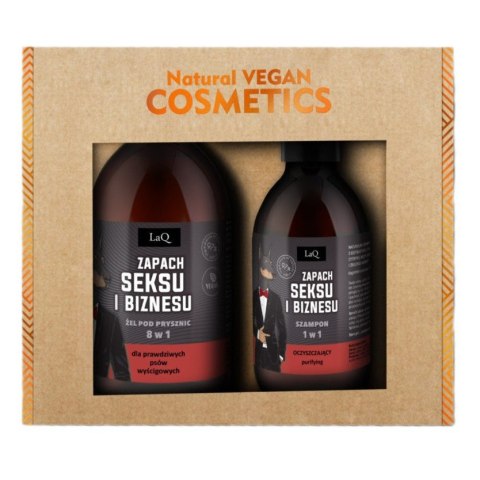 LaQ Zapach Seksu i Biznesu Czarny Mat zestaw żel pod prysznic 500ml + oczyszczający szampon 300ml