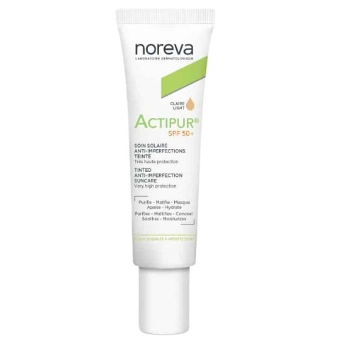 Noreva Actipur SPF50+ krem przeciwsłoneczny na niedoskonałości Light 30ml