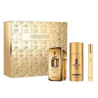 Paco Rabanne Million Gold zestaw woda perfumowana spray 50ml + dezodorant spray 150ml + woda perfumowana spray 10ml