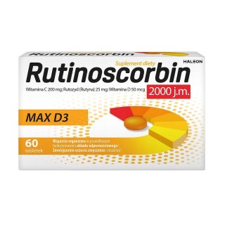 Rutinoscorbin Max D3 2000 j.m suplement diety 60 tabletek