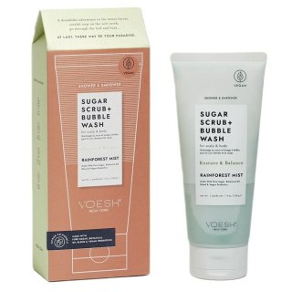 VOESH Sugar Scrub + Bubble Wash cukrowy peeling myjący do ciała i skóry głowy Rainforest Mist 210g