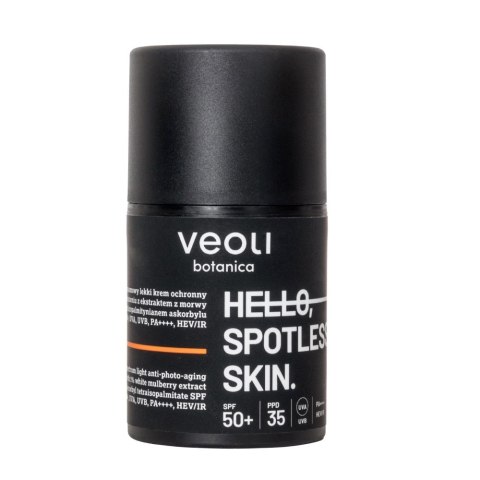Veoli Botanica Hello Spotless Skin szerokopasmowy lekki krem ochronny przeciw fotostarzeniu z ekstraktem z morwy białej 1% i tetraizopalmitynia