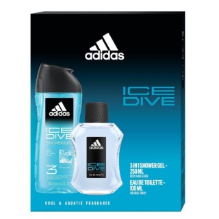 Adidas Ice Dive zestaw woda toaletowa spray 100ml + żel pod prysznic 250ml