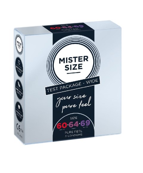 Mister Size Condoms prezerwatywy dopasowane do rozmiaru 60mm 64mm 69mm 3szt.