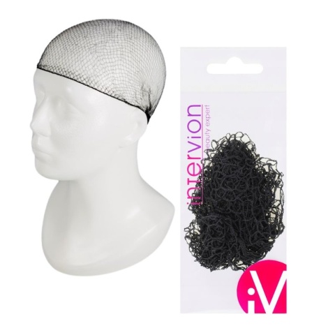InterVion Siatka na Włosy Wałki Trójkątna Czarna