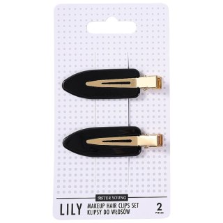 Sister Young Lily klipsy do włosów do makijażu Black 2szt