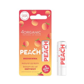 4organic Naturalny odżywczy balsam do ust Brzoskwinia 5g