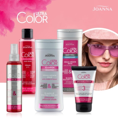 Joanna Ultra Color Odżywka Koloryzująca Różowa do Włosów 100g