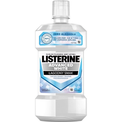 Listerine Advanced White płyn do płukania jamy ustnej Mild Taste 500ml Listerine Advanced White płyn do płukania jamy ustnej Mild Taste 500ml