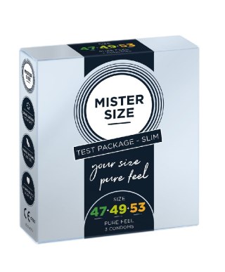 Mister Size Condoms prezerwatywy dopasowane do rozmiaru 47mm 49mm 53mm 3szt.