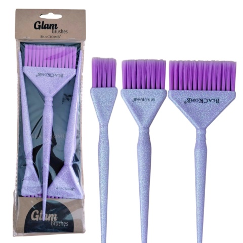 Poniks Zestaw Brokatowych Pędzelków Fryzjerskich 3szt.