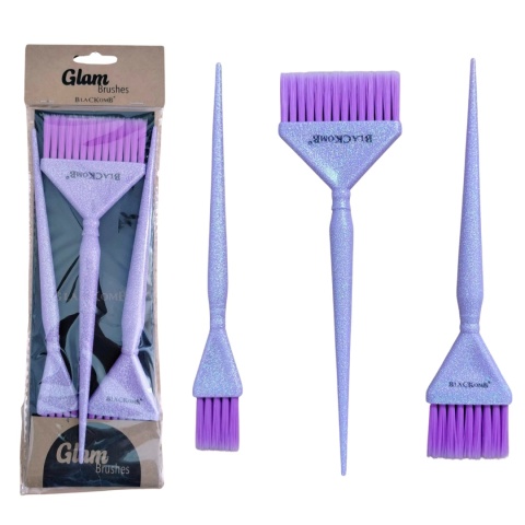 Poniks Zestaw Brokatowych Pędzelków Fryzjerskich 3szt.