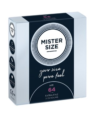 Mister Size Condoms prezerwatywy dopasowane do rozmiaru 64mm 3szt.